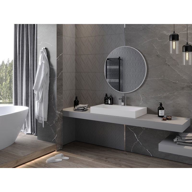 Mexen Loft кръгло огледало за баня 80 см, бяла рамка - 9850-080-080-000-20