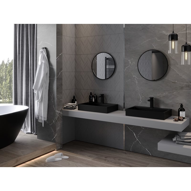 Mexen Loft кръгло огледало за баня 30 см, черна рамка - 9850-030-030-000-70