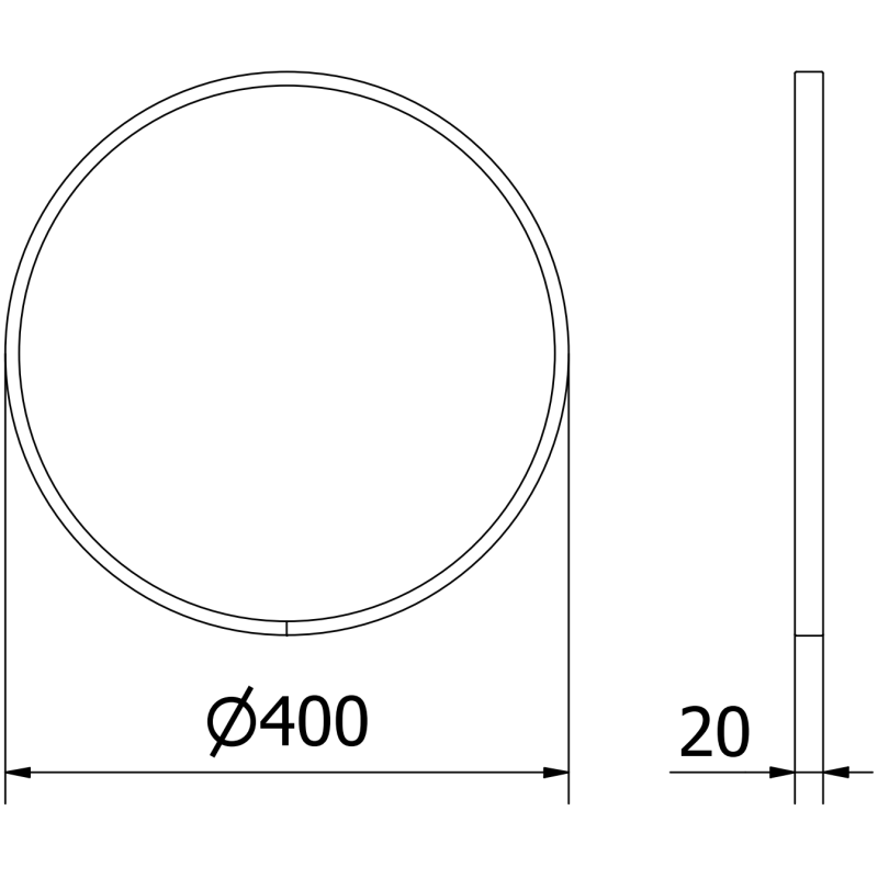 Mexen Loft кръгло огледало за баня 40 см, черна рамка - 9850-040-040-000-70