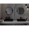 Mexen Loft Кръгло банно огледало 65 см, черна рамка - 9850-065-065-000-70