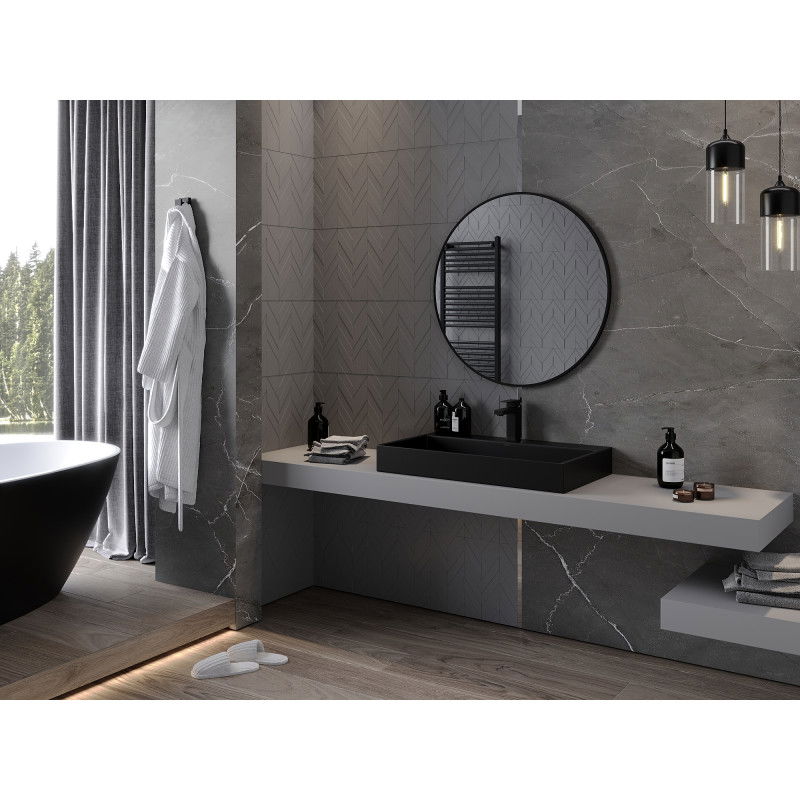 Mexen Loft кръгло огледало за баня 85 см, черна рамка - 9850-085-085-000-70