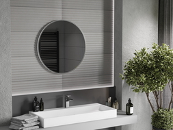 Mexen Loft кръгло огледало за баня 70 см, рамка inox - 9850-070-070-000-10