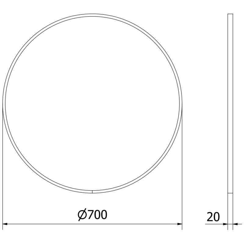 Mexen Loft огледало за баня кръгло 70 см, златна рамка - 9850-070-070-000-50