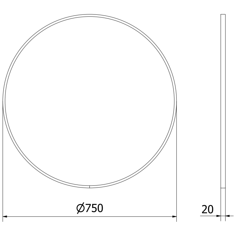 Mexen Loft кръгло огледало за баня 75 см, златна рамка - 9850-075-075-000-50