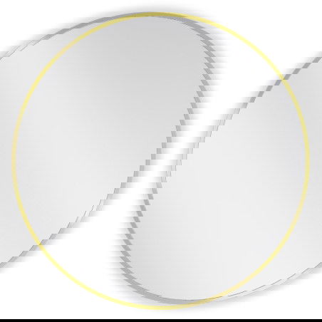 Mexen Loft кръгло огледало за баня 75 см, златна рамка - 9850-075-075-000-50