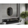 Mexen Loft Овално огледало за баня 70 x 50 см, рамка в цвят матово злато