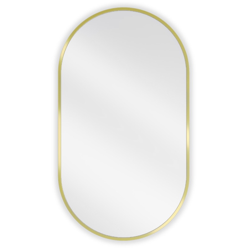 Mexen Loft Овално огледало за баня 80 x 45 см, рамка в цвят матово злато
