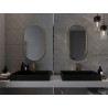 Mexen Loft Овално огледало за баня 80 x 45 см, рамка в цвят матово злато