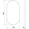 Mexen Loft овално огледало за баня 80 x 45 cm, черна рамка - 9851-080-045-000-70