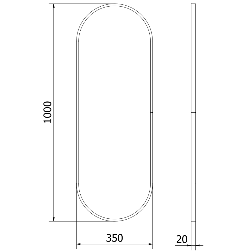 Mexen Loft овално огледало за баня 100 x 35 cm, златна рамка - 9851-100-035-000-50