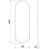 Mexen Loft овално огледало за баня 100 x 35 cm, златна рамка - 9851-100-035-000-50