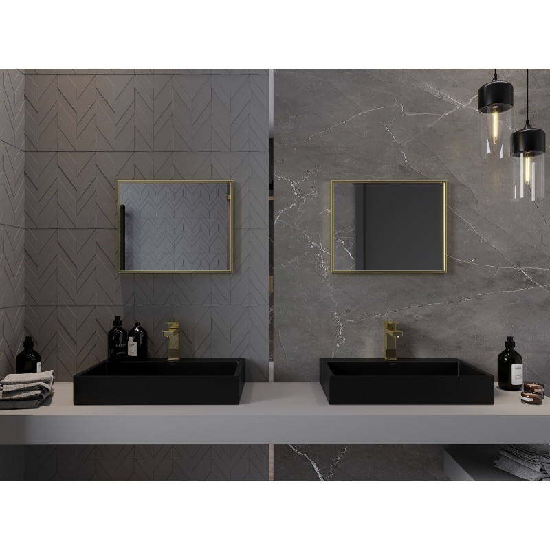 Mexen Loft правоъгълно огледало за баня 50 x 40 см, рамка в цвят четковано