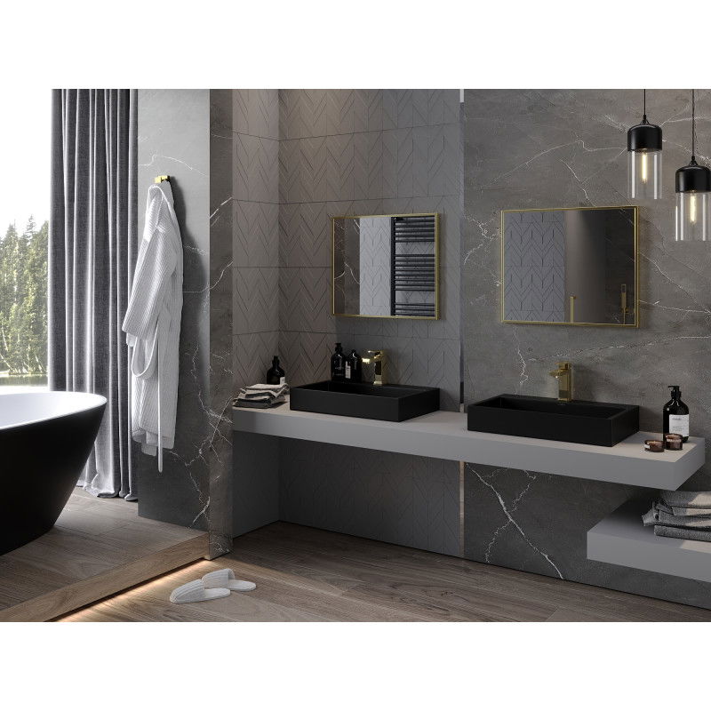 Mexen Loft правоъгълно огледало за баня 60 x 50 cm, златна рамка - 9852-060-050-000-50