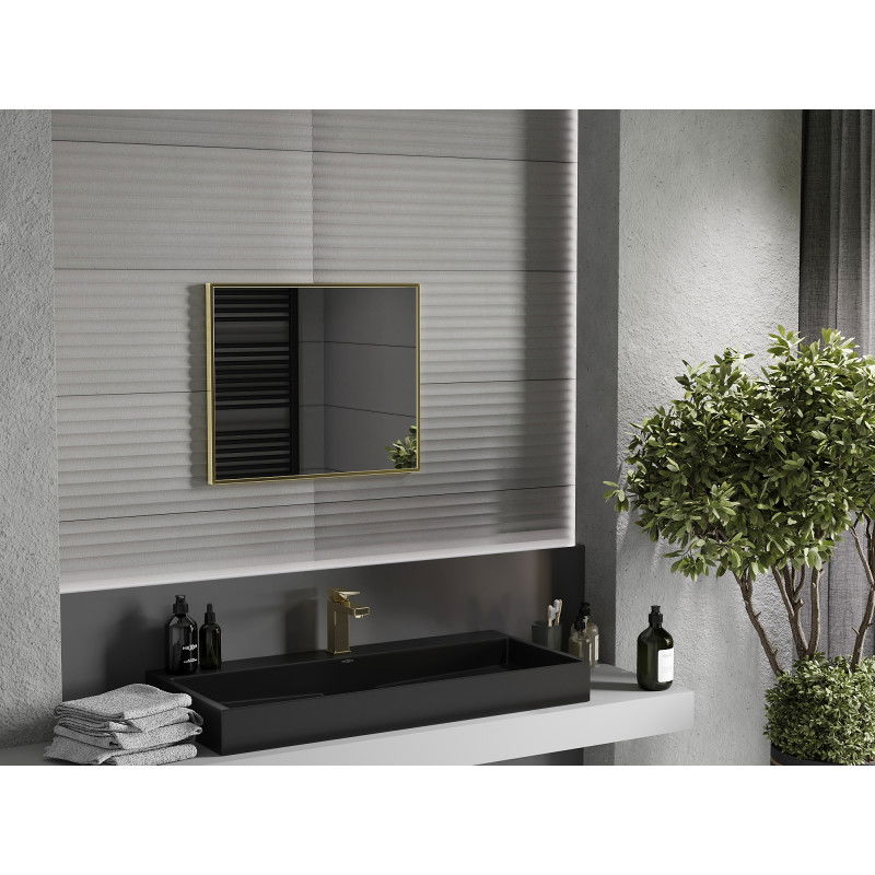 Mexen Loft правоъгълно огледало за баня 60 x 50 cm, златна рамка - 9852-060-050-000-50