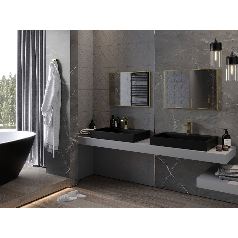 Mexen Loft правоъгълно огледало за баня 70 x 50 см, златна рамка - 9852-070-050-000-50