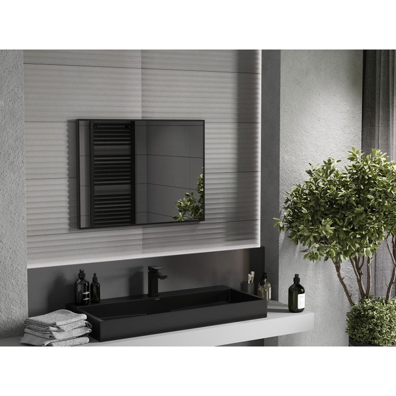 Mexen Loft правоъгълно огледало за баня 80 x 60 cm, черна рамка - 9852-080-060-000-70