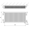 Mexen CV33 панелен радиатор 400 x 2200 мм, долно свързване, 3715 W, антрацит