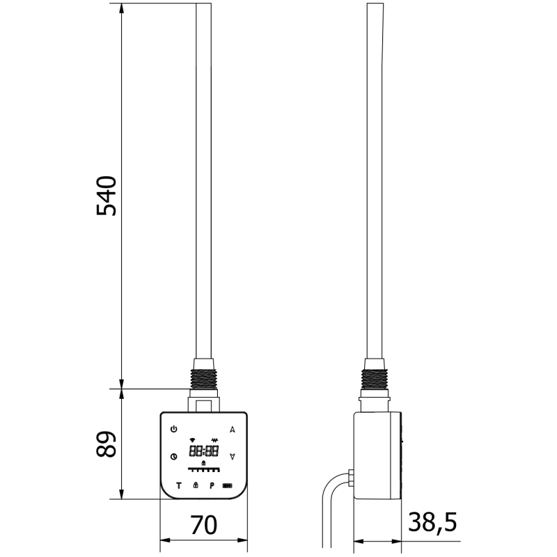 Mexen FA-F електрически нагревател с Wi-Fi, 600 W, черен - W953-0600-70