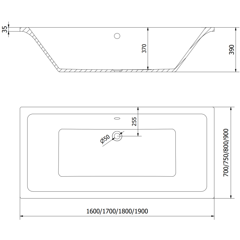 Mexen Cube правоъгълна вана 180 x 80 см с корпус, бяла - 55051808000X