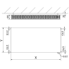 Плосък радиатор Mexen Flat CVF22 600 x 1600 мм, долно свързване, 2532 W, антрацит - W622F-060-160-66