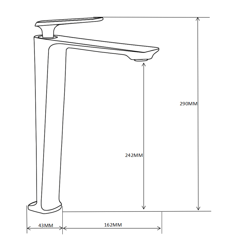 Mexen Ares висока смесителна батерия за мивка, златна - 744110-50