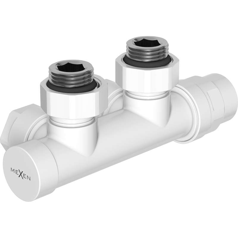 Mexen Uni-Term ъглов радиаторен вентил, Duplex, DN50, бял - W907-000-20