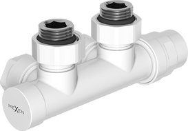 Mexen Uni-Term ъглов радиаторен вентил, Duplex, DN50, бял - W907-000-20