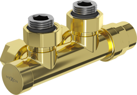 Mexen Uni-Term радиаторен вентил ъглов, Duplex, DN50, златен - W907-000-50