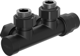 Mexen Uni-Term радиаторен ъглов вентил, Duplex, DN50, черен - W907-000-70