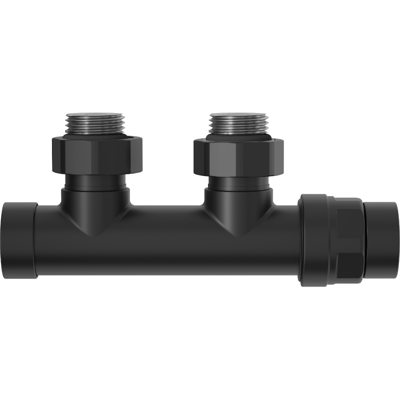 Mexen Uni-Term радиаторен ъглов вентил, Duplex, DN50, черен - W907-000-70