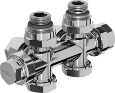 Mexen Uni-Term радиаторен вентил ъглов/прав, Duplex, DN50, хром - W908-000-01
