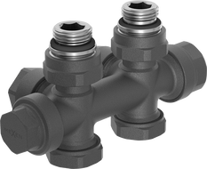 Mexen Uni-Term радиаторен вентил ъглов/прав, Duplex, DN50, антрацит - W908-000-66