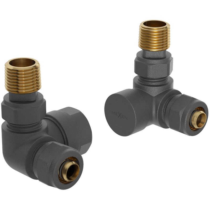 Mexen Uni-Term радиаторни вентили осови, антрацит - W903-000-66