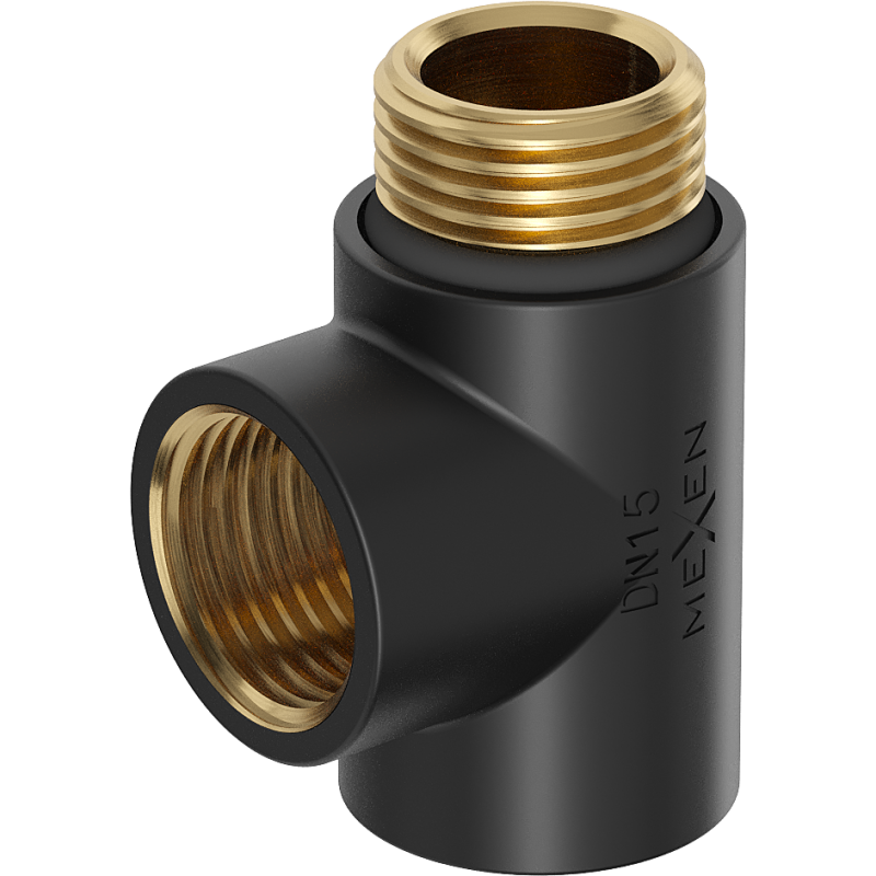 Mexen Uni-Term тройник за електрически нагревател, черен - W906-000-70
