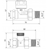 Прави радиаторни вентили Mexen, черен - W902-000-70