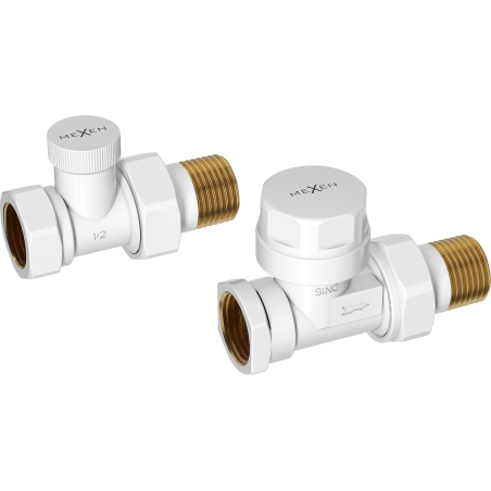 Mexen Uni-Term прави радиаторни вентили, бели - W902-000-20