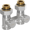 Mexen двутръбен радиаторен вентил DN50, прав 1/2"x3/4", никел  - W912-012-01