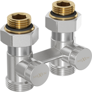 Mexen двутръбен радиаторен вентил DN50, прав 1/2"x3/4", никел  - W912-012-01
