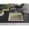 Granitна мивка Mexen Oscar с 1 камера 580 x 490 mm, бежова, хромиран сифон - 6519581000-69