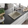 Granitна мивка Mexen Oscar с 1 камера 580 x 490 mm, бежова, хромиран сифон - 6519581000-69