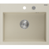 Granitна мивка Mexen Oscar с 1 камера 580 x 490 mm, бежова, хромиран сифон - 6519581000-69