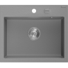 Mexen Oscar гранитна мивка 1-коморова 580 x 490 mm, сива, хромов сифон - 6519581000-71