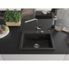Mexen Oscar гранитна мивка 1-коморен 580 x 490 mm, черен/златен металик, сифон хром - 6519581000-75