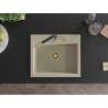 Mexen Oscar гранитна мивка с 1 отделение 580 x 490 mm, бежово, сифон златист - 6519581000-69-G