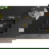 Mexen Oscar гранитна мивка с 1 корито 580 x 490 mm, черен/сребрист металик, златен сифон - 6519581000-73-G