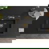 Mexen Oscar гранитна мивка с 1 отделение 580 x 490 mm, черен/златист металик, златен сифон - 6519581000-75-G