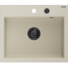 Mexen Oscar гранитна мивка с 1 камера 580 x 490 mm, бежов, черен сифон - 6519581000-69-B