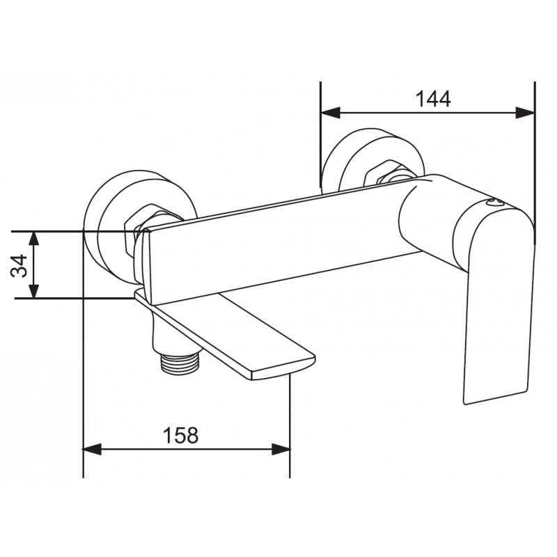 Mexen Zero батерия за вана, хром - 71130-00