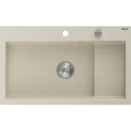 Mexen Omar мивка от гранит 1-каморна 800 x 480 mm, бежова, сифон хром - 6520801005-69