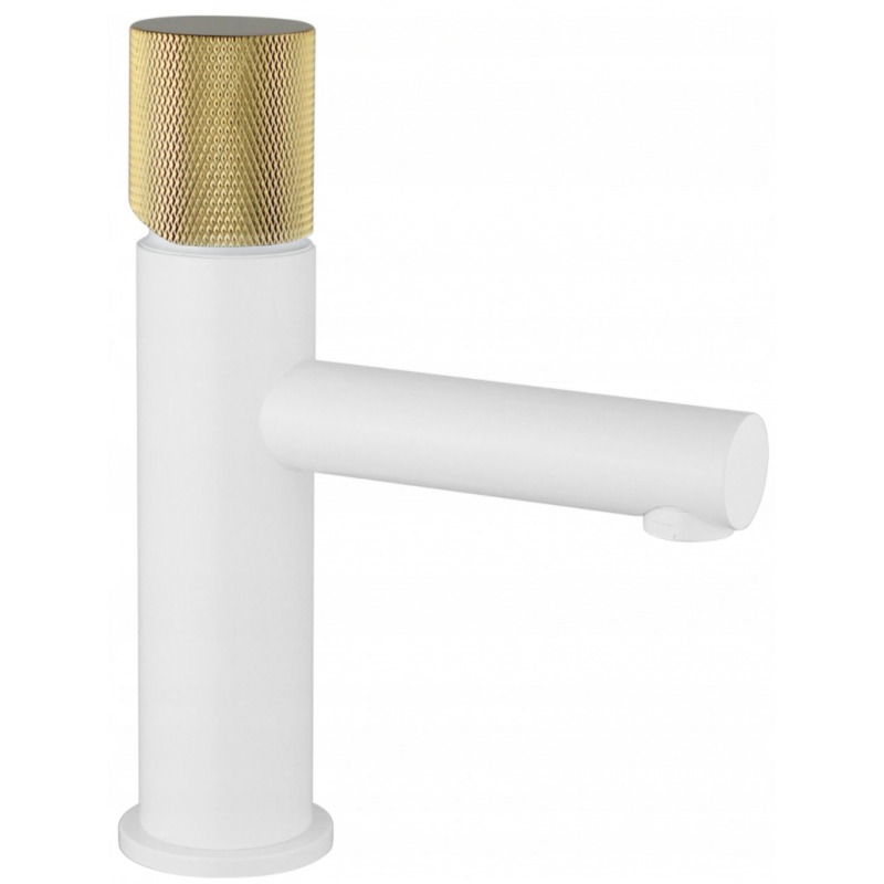 Mexen Elba One смесител за мивка, бял/златен - 74101-25